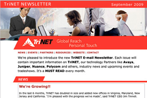 eblast email newletter for Trinet by Jim Grenier dba Renegade Studios.